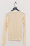 BASERANGE Long Sleeve T-Shirt TTML Collection Ribbed Cotton Portugal BAS-TTML-RB-000-MIBAI Off-White
